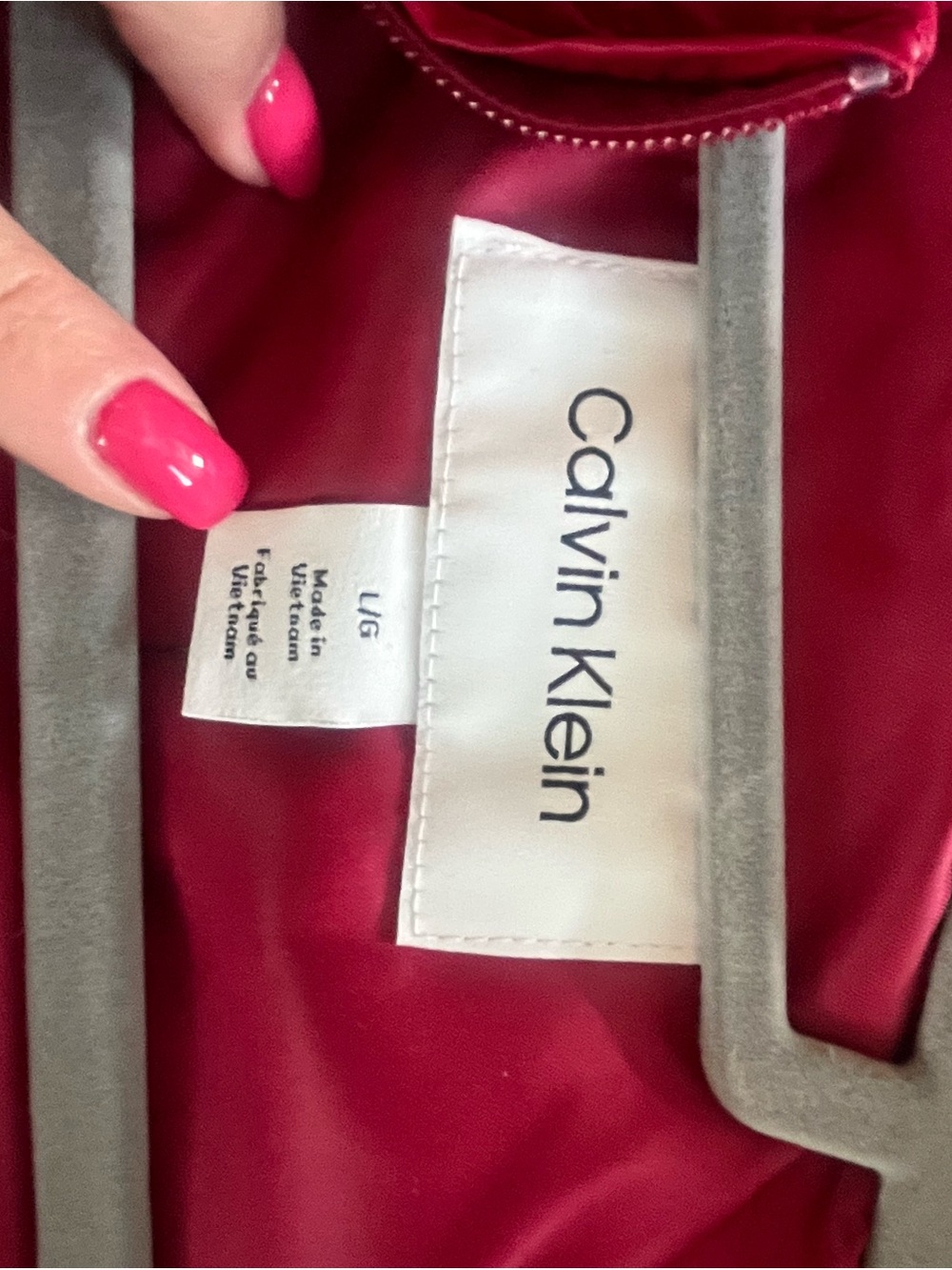Calvin Klein Red Quilted Sleeveless Puffer Vest Women’s Size Large - Picture 2 of 16